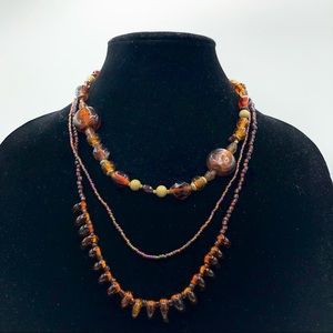 Multi strand boho beaded necklace